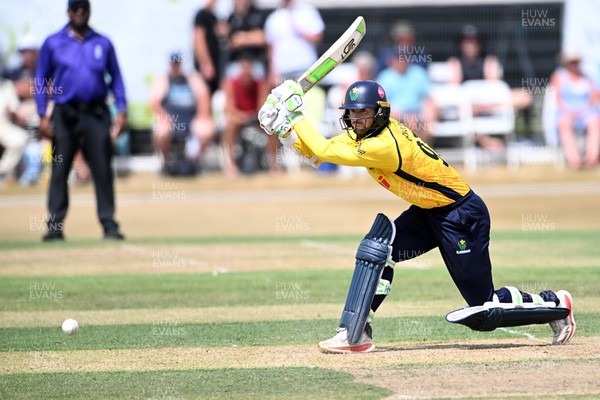 240726 - Glamorgan v Yorkshire - Metro Bank One Day Cup Men - Eddie Byrom of Glamorgan batting