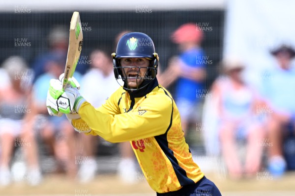 240726 - Glamorgan v Yorkshire - Metro Bank One Day Cup Men - Eddie Byrom of Glamorgan batting