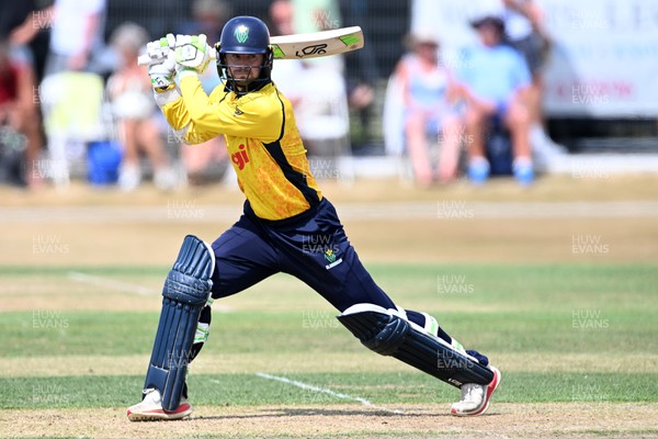 240726 - Glamorgan v Yorkshire - Metro Bank One Day Cup Men - Eddie Byrom of Glamorgan batting