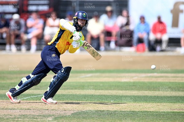 240726 - Glamorgan v Yorkshire - Metro Bank One Day Cup Men - Eddie Byrom of Glamorgan batting