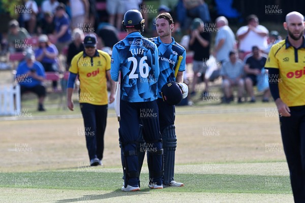 240726 - Glamorgan v Yorkshire - Metro Bank One Day Cup Men - Yorkshire celebrate the win at the end of the match