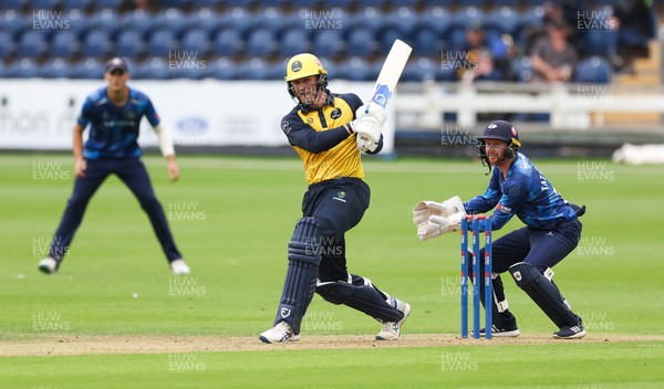 140824 - Glamorgan v Yorkshire Vikings, Metro Bank One Day Cup - Timm van der Gugten of Glamorgan plays a shot