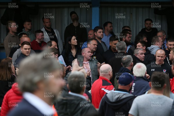 180519 - Glamorgan Wanderers v Brecon RFC - WRU Championship Play off - Fighting between the two sets of fans cause the game to finish with a few seconds on the clock remaining