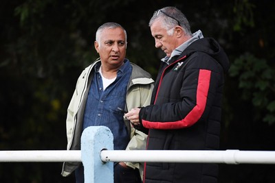 040926 - Glamorgan Wanderers v Mountain Ash - Championship East - Picture shows Geraint John, WRU Community Director (left) and Ashok Ahir, WRU Director of Corporate Affairs in attendance 