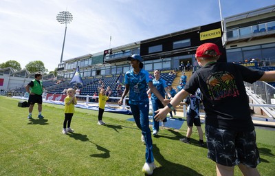 230526 - Glamorgan Women v Derbyshire Falcons Women, Vitality Blast Women League 2 - Derbyshire Falcons make their way out at the start of the match
