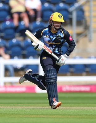 230526 - Glamorgan Women v Derbyshire Falcons Women, Vitality Blast Women League 2 - Daisy Jeanes of Glamorgan Women adds the runs
