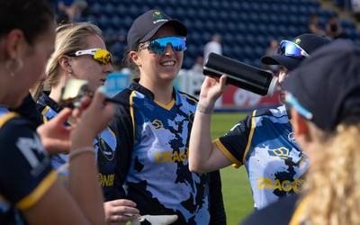 230526 - Glamorgan Women v Derbyshire Falcons Women, Vitality Blast Women League 2 -  Glamorgan Women captain Lauren Parfitt all smiles after beating Derbyshire Falcons Women