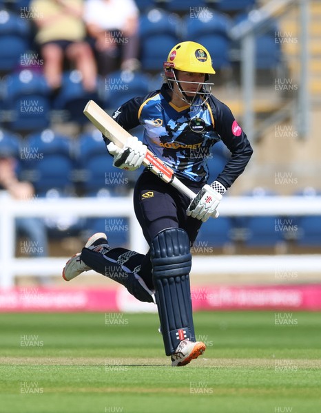 230526 - Glamorgan Women v Derbyshire Falcons Women, Vitality Blast Women League 2 - Daisy Jeanes of Glamorgan Women adds the runs