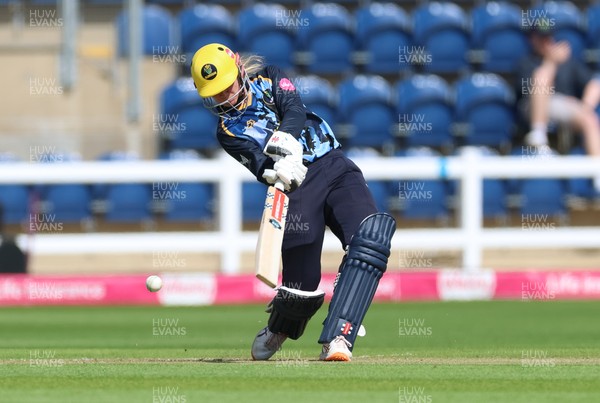 230526 - Glamorgan Women v Derbyshire Falcons Women, Vitality Blast Women League 2 - Daisy Jeanes of Glamorgan Women plays a shot