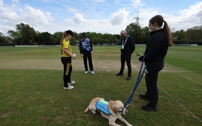 050525 - Glamorgan Women v Gloucestershire Women, Vitality T20 Women’s County Cup - \g7\ and \gl9\ join the umpires for the coin toss