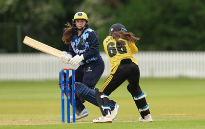 050525 - Glamorgan Women v Gloucestershire Women, Vitality T20 Women’s County Cup - Bea Ellis of Glamorgan Women plays a shot