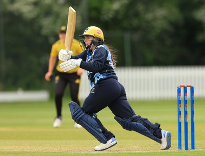 050525 - Glamorgan Women v Gloucestershire Women, Vitality T20 Women’s County Cup - Bea Ellis of Glamorgan Women plays a shot