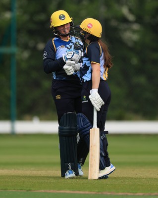 050525 - Glamorgan Women v Gloucestershire Women, Vitality T20 Women’s County Cup - Lauren Parfitt and Bea Ellis of Glamorgan Women