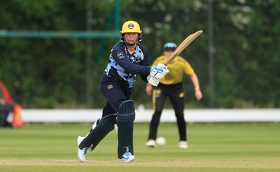 050525 - Glamorgan Women v Gloucestershire Women, Vitality T20 Women’s County Cup - Lauren Parfitt of Glamorgan Women plays a shot