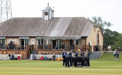 050525 - Glamorgan Women v Gloucestershire Women, Vitality T20 Women’s County Cup - Glamorgan celebrate taking the wicket of Caitlin Belcher of Gloucestershire
