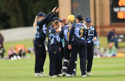 050525 - Glamorgan Women v Gloucestershire Women, Vitality T20 Women’s County Cup - Glamorgan celebrate a wicket