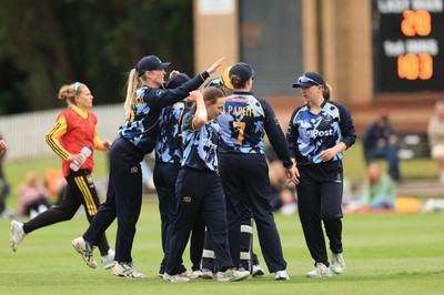 050525 - Glamorgan Women v Gloucestershire Women, Vitality T20 Women’s County Cup - Glamorgan celebrate a wicket