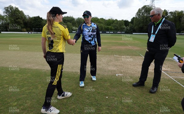 050525 - Glamorgan Women v Gloucestershire Women, Vitality T20 Women’s County Cup - \g7\ and \gl9\ join the umpires for the coin toss