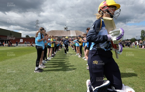 050525 - Glamorgan Women v Gloucestershire Women, Vitality T20 Women’s County Cup - Glamorgan opening betters Daisy Jeanes of Glamorgan Women and Lauren Parfitt of Glamorgan Women take to the pitch for the match