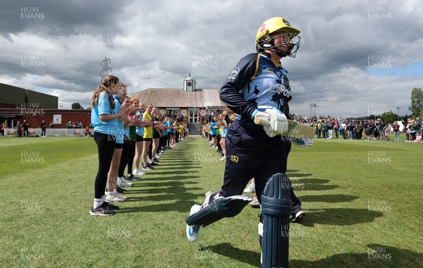 050525 - Glamorgan Women v Gloucestershire Women, Vitality T20 Women’s County Cup - Glamorgan opening betters Daisy Jeanes of Glamorgan Women and Lauren Parfitt of Glamorgan Women take to the pitch for the match