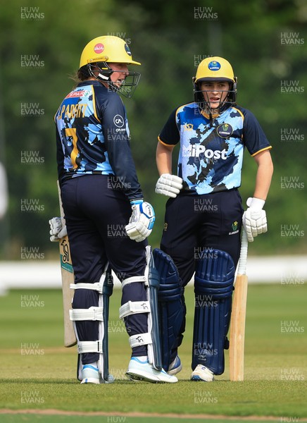 050525 - Glamorgan Women v Gloucestershire Women, Vitality T20 Women’s County Cup - Lauren Parfitt and Bea Ellis of Glamorgan Women