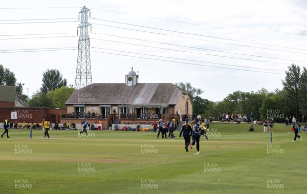 050525 - Glamorgan Women v Gloucestershire Women, Vitality T20 Women’s County Cup - Glamorgan celebrate taking the wicket of Caitlin Belcher of Gloucestershire