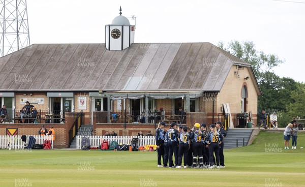 050525 - Glamorgan Women v Gloucestershire Women, Vitality T20 Women’s County Cup - Glamorgan celebrate taking the wicket of Caitlin Belcher of Gloucestershire