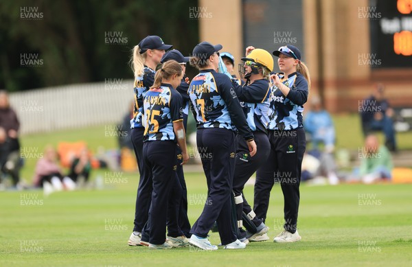 050525 - Glamorgan Women v Gloucestershire Women, Vitality T20 Women’s County Cup - Glamorgan celebrate a wicket
