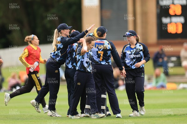 050525 - Glamorgan Women v Gloucestershire Women, Vitality T20 Women’s County Cup - Glamorgan celebrate a wicket
