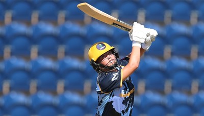 120726 - Glamorgan Women v Gloucestershire Women, Vitality Blast Women League 2 Final - Megan Sturge of Glamorgan Women hits a four