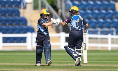 120726 - Glamorgan Women v Gloucestershire Women, Vitality Blast Women League 2 Final - Beth Gammon of Glamorgan Women and Megan Sturge of Glamorgan Women
