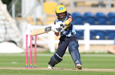 120726 - Glamorgan Women v Gloucestershire Women, Vitality Blast Women League 2 Final - Beth Gammon of Glamorgan Women plays a shot