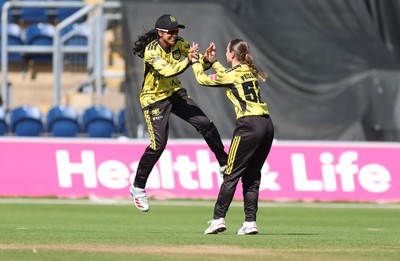 120726 - Glamorgan Women v Gloucestershire Women, Vitality Blast Women League 2 Final - Prarthana Reddy of Gloucestershire Women celebrates after she catches Megan Sturge of Glamorgan Women