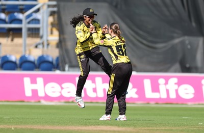 120726 - Glamorgan Women v Gloucestershire Women, Vitality Blast Women League 2 Final - Prarthana Reddy of Gloucestershire Women celebrates after she catches Megan Sturge of Glamorgan Women
