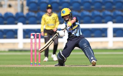 120726 - Glamorgan Women v Gloucestershire Women, Vitality Blast Women League 2 Final - Beth Gammon of Glamorgan Women plays a shot