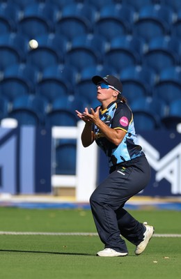 120726 - Glamorgan Women v Gloucestershire Women, Vitality Blast Women League 2 Final - Daisy Mullan of Glamorgan Women celebrates after she catches Meg Ahearne of Gloucestershire Women