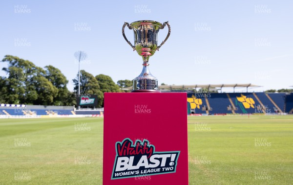 120726 - Glamorgan Women v Gloucestershire Women, Vitality Blast Women League 2 Final - The Vitality Blast Women League 2 trophy ahead of the match