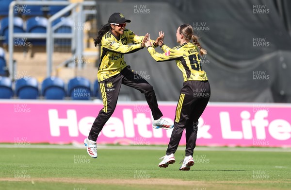120726 - Glamorgan Women v Gloucestershire Women, Vitality Blast Women League 2 Final - Prarthana Reddy of Gloucestershire Women celebrates after she catches Megan Sturge of Glamorgan Women