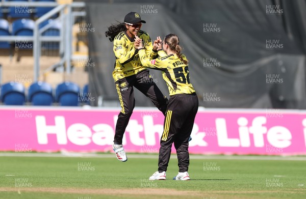120726 - Glamorgan Women v Gloucestershire Women, Vitality Blast Women League 2 Final - Prarthana Reddy of Gloucestershire Women celebrates after she catches Megan Sturge of Glamorgan Women