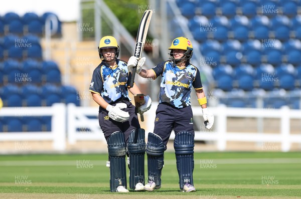 120726 - Glamorgan Women v Gloucestershire Women, Vitality Blast Women League 2 Final - Beth Gammon of Glamorgan Women celebrates as she makes her 50