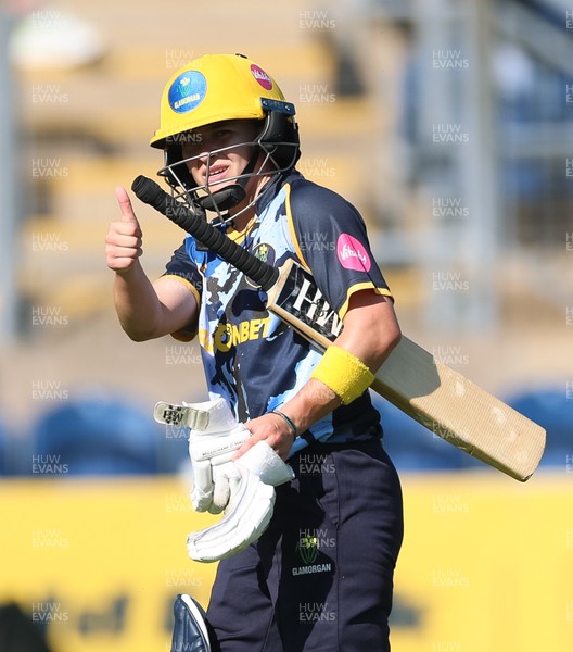 120726 - Glamorgan Women v Gloucestershire Women, Vitality Blast Women League 2 Final - Beth Gammon of Glamorgan Women leaves the pitch after being dismissed