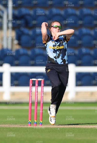 120726 - Glamorgan Women v Gloucestershire Women, Vitality Blast Women League 2 Final - Nicole Reid of Glamorgan Women bowls