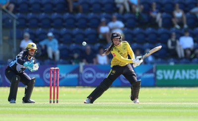130725 -  Glamorgan Women v Gloucestershire Women, Vitality Blast Women League 2, South Group - Bea Willis of Gloucestershire Women plays a shot