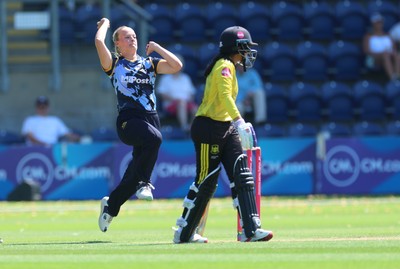 130725 -  Glamorgan Women v Gloucestershire Women, Vitality Blast Women League 2, South Group - Anna-Mae Shean of Glamorgan Women bowls
