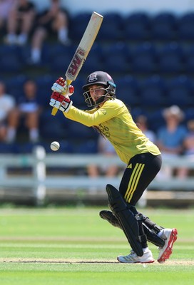 130725 -  Glamorgan Women v Gloucestershire Women, Vitality Blast Women League 2, South Group - Meg Ahearne of Gloucestershire Women plays a shot