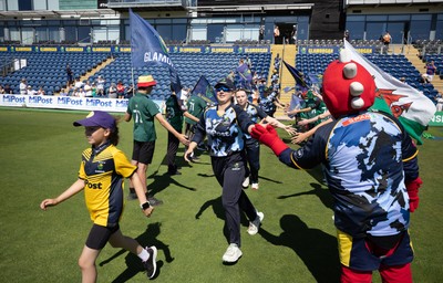 130725 -  Glamorgan Women v Gloucestershire Women, Vitality Blast Women League 2, South Group - The Guard of Honour welcome the Glamorgan team as they run out