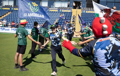 130725 -  Glamorgan Women v Gloucestershire Women, Vitality Blast Women League 2, South Group - The Guard of Honour welcome the Glamorgan team as they run out