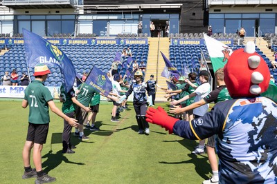 130725 -  Glamorgan Women v Gloucestershire Women, Vitality Blast Women League 2, South Group - The Guard of Honour welcome the Glamorgan team as they run out