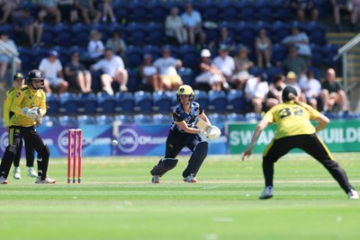 130725 -  Glamorgan Women v Gloucestershire Women, Vitality Blast Women League 2, South Group - Bethan Ellis of Glamorgan Women plays a shot