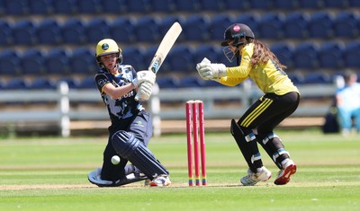 130725 -  Glamorgan Women v Gloucestershire Women, Vitality Blast Women League 2, South Group - Bethan Ellis of Glamorgan Women plays a shot
